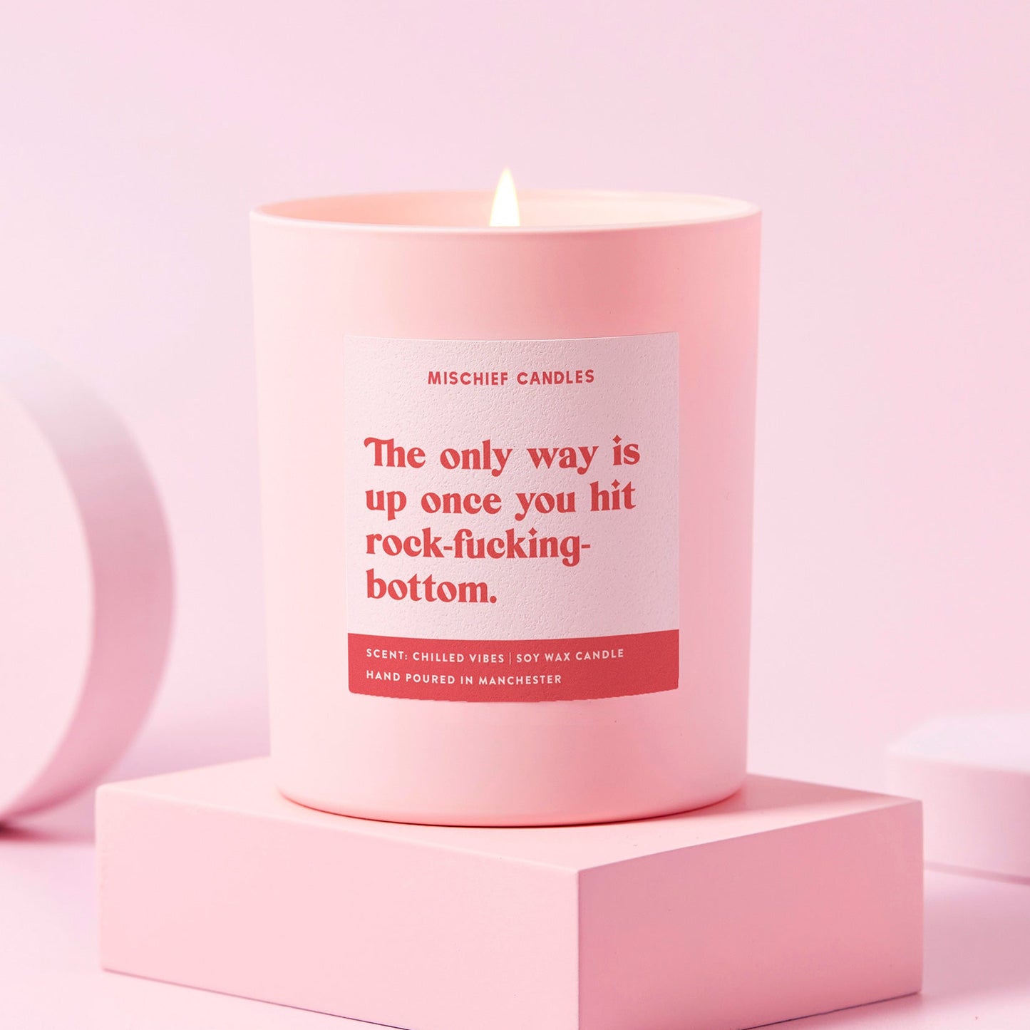 Funny Thinking Of You Gift Candle Only Way Is Up From Rock-Fucking-Bottom