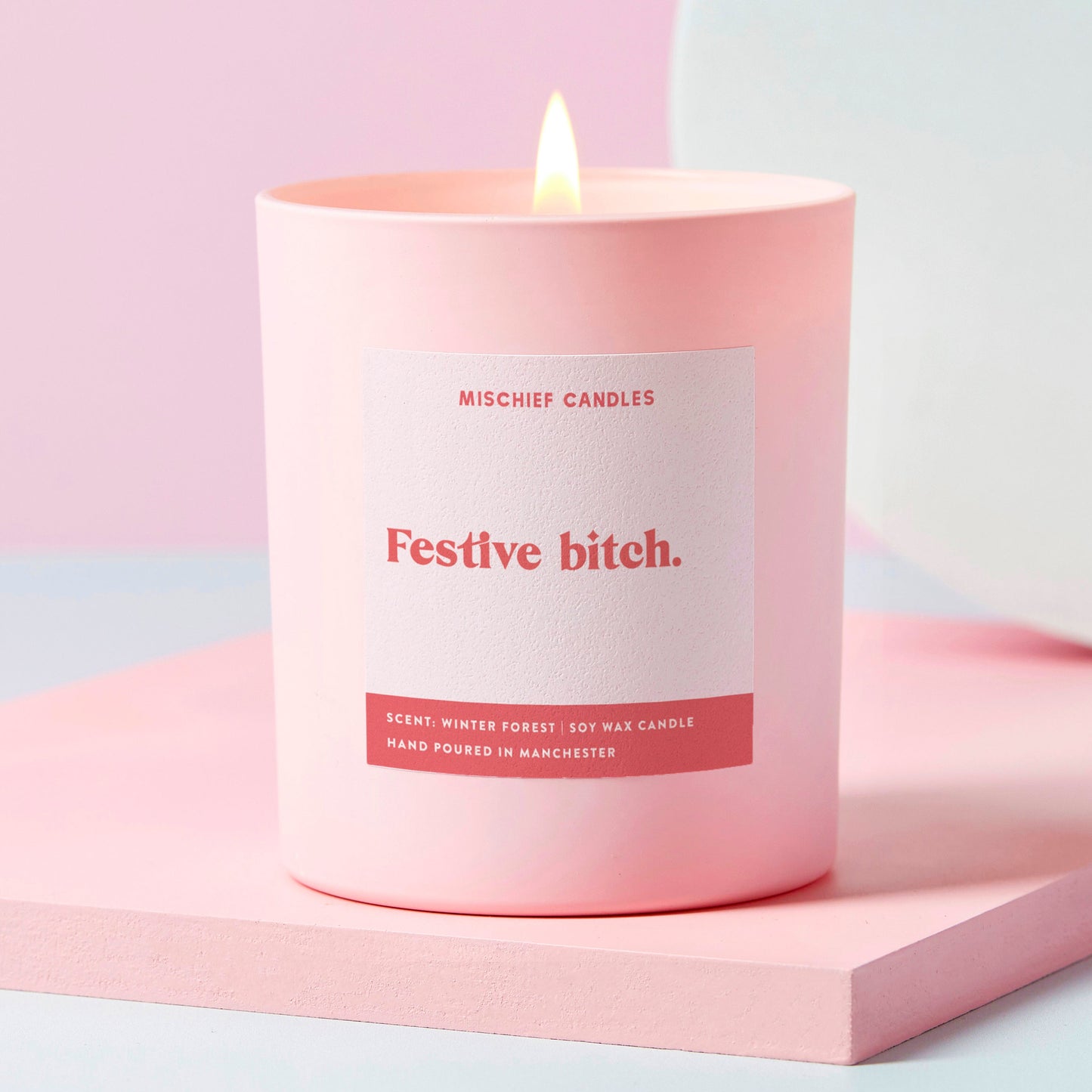 Funny Christmas Gift For Her Friend Candle Festive Bitch
