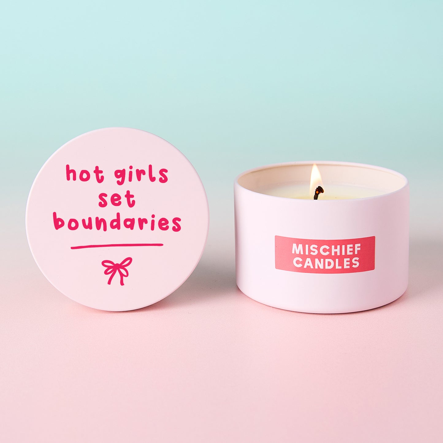 Hot Girls Set Boundaries Pink Tin Candle