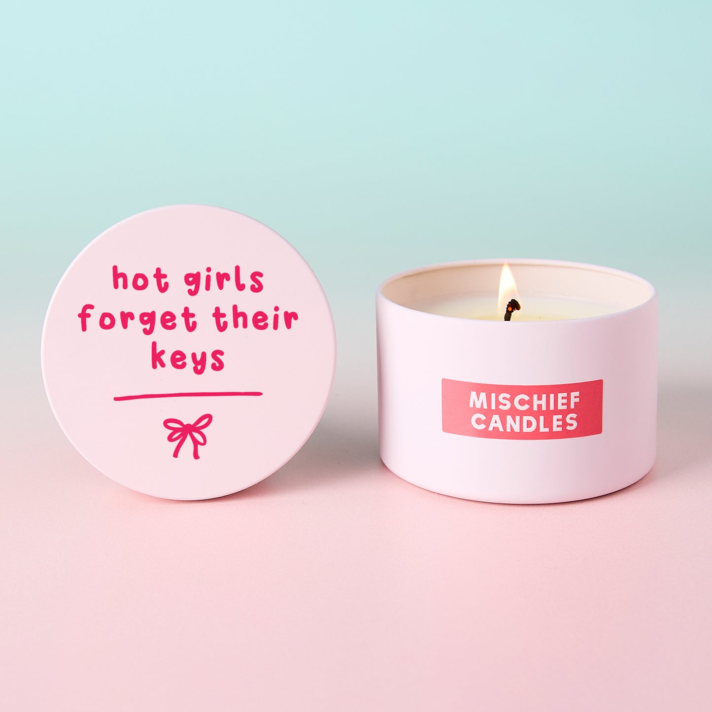 Hot Girls Forget Their Keys Pink Tin Candle