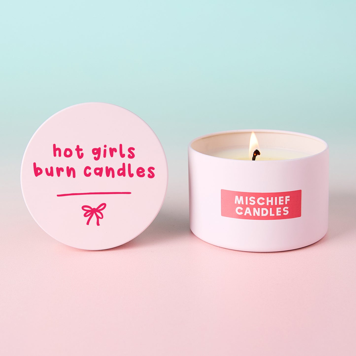 Hot Girls Burn Candles Pink Tin Candle