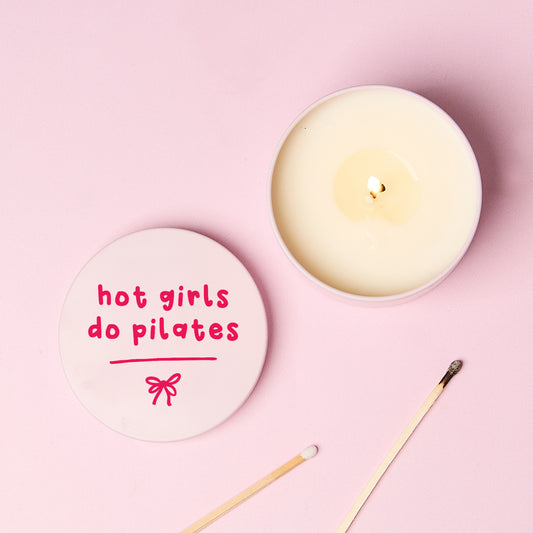 Hot Girls Do Pilates Pink Tin Candle