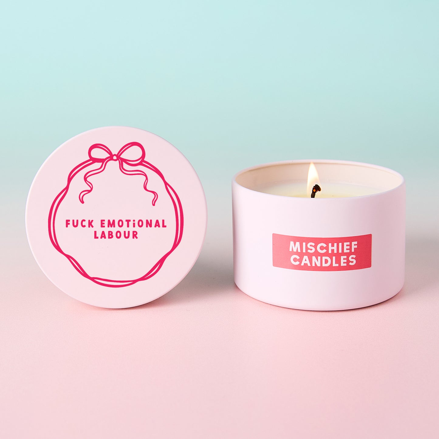 Funny Gift For Her Fuck Emotional Labour Pink Tin Candle