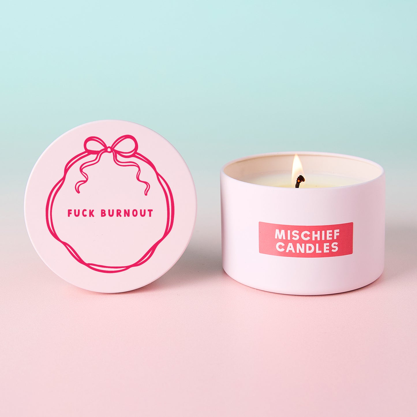 Funny Gift For Her Fuck Burnout Pink Tin Candle