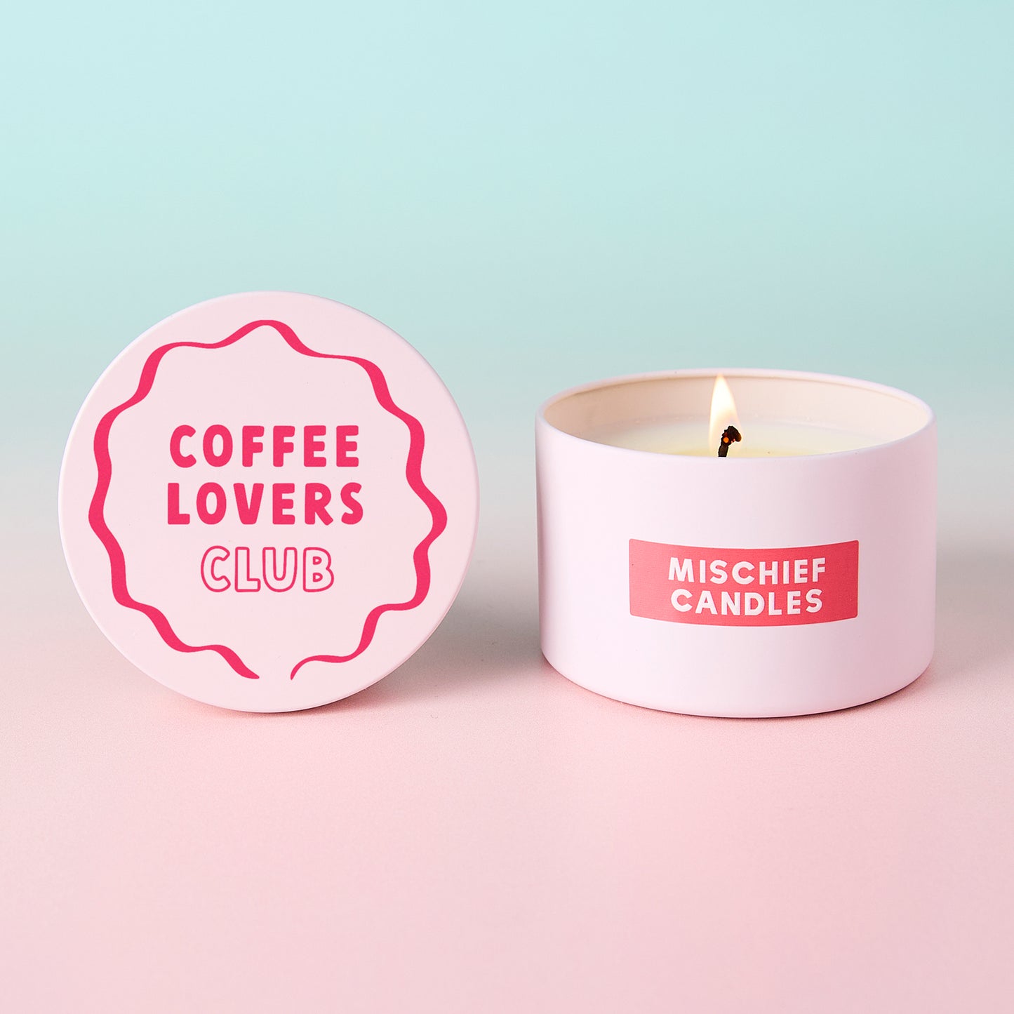Coffee Lovers Club Pink Tin Candle