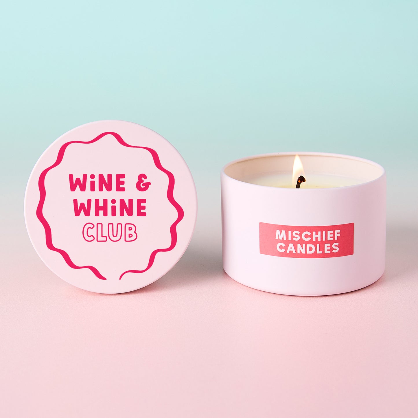 Wine and Whine Club Pink Tin Candle