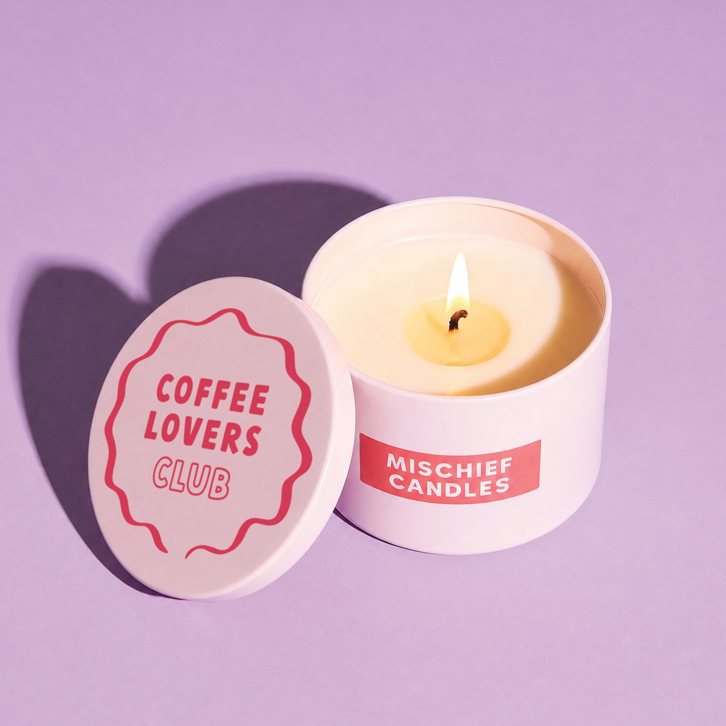 Coffee Lovers Club Pink Tin Candle