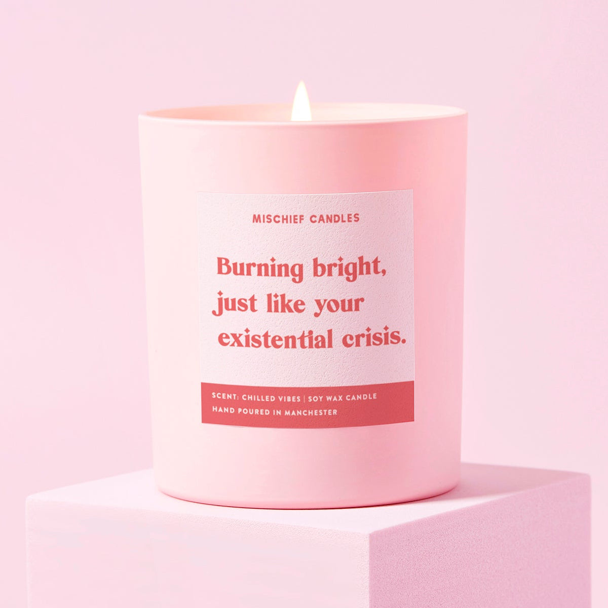 Funny Friend Gift Soy Wax Candle Burning Bright Existential Crisis
