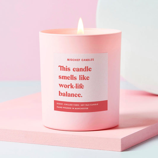 Funny Self-Care Gift Candle Smells Like Work-Life Balance