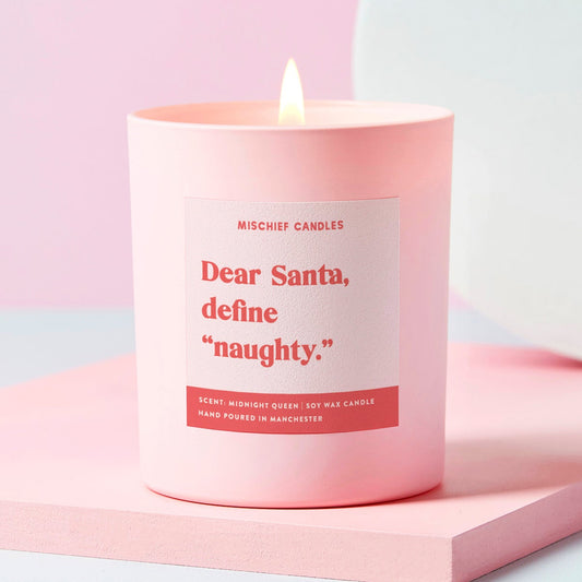 Cheeky Christmas Candle Gift Dear Santa Define Naughty