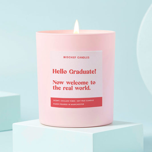 Funny Graduation Gift Candle Welcome To The Real World