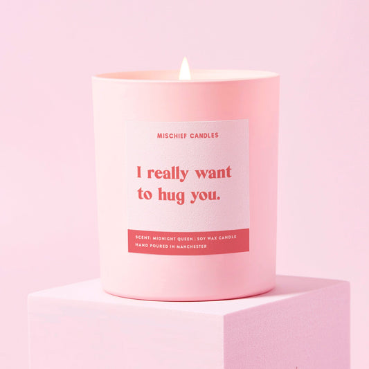 Friendship Gift Funny Gift For Her Candle Want To Hug You