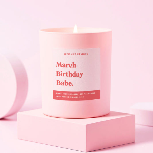 March Birthday Gift Funny Gift Candle March Birthday Babe