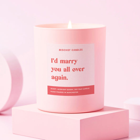 Funny Anniversary Gift Candle Marry All Over Again