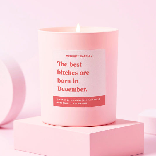 December Birthday Gift Funny Birthday Gift Candle December Birthday Bitch