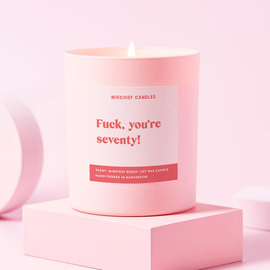 70th Birthday Gift For Her Funny Birthday Gift Fuck You're 70 Candle