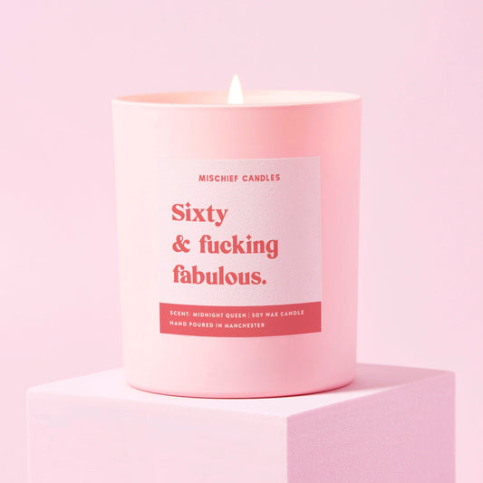 60th Birthday Gift Funny 60th Birthday Gift Candle Sixty And Fabulous