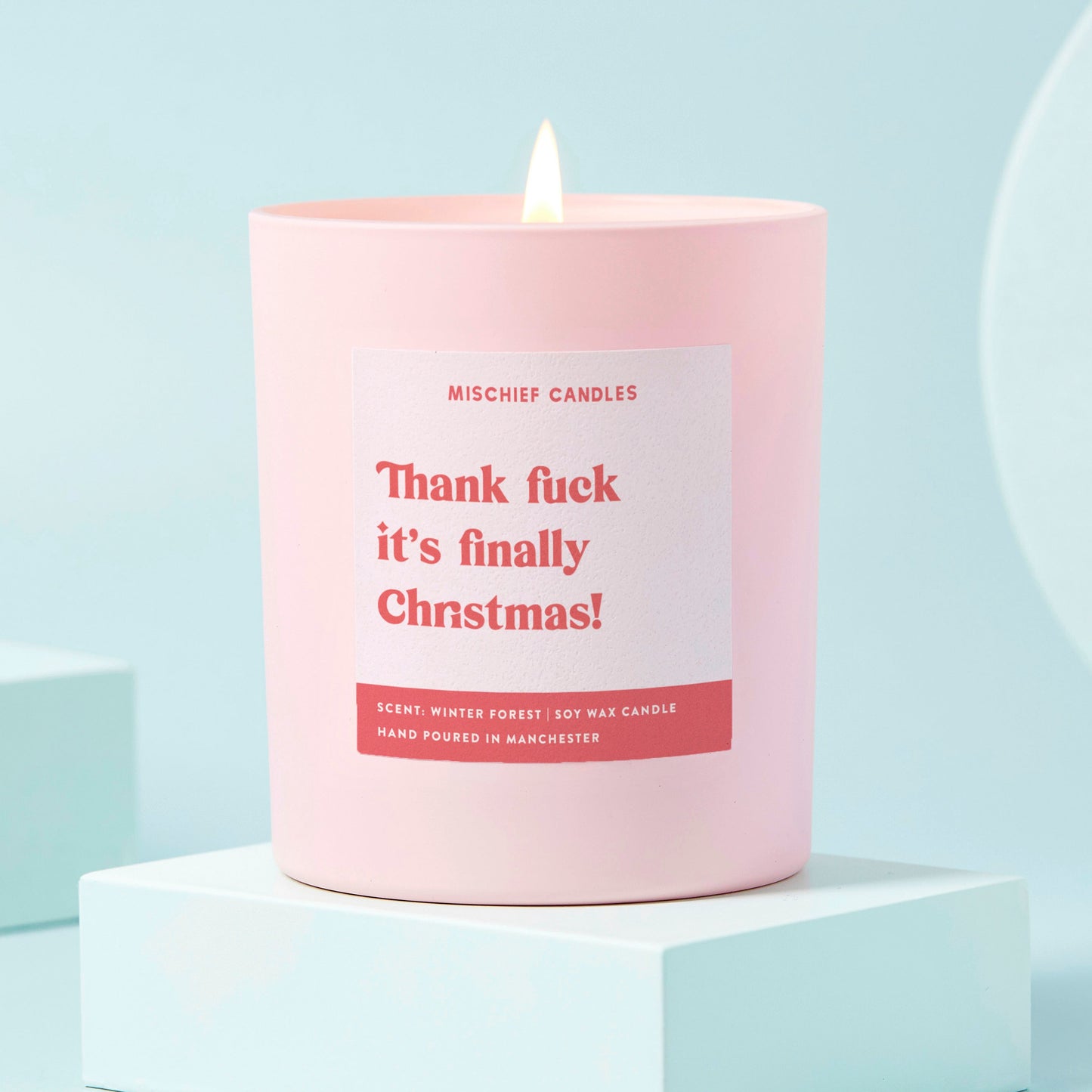 Funny Christmas Gift Candle Thank Fuck It's Finally Christmas