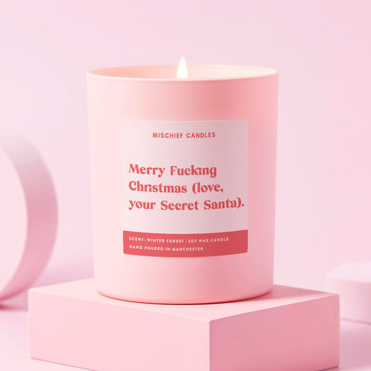 Funny Christmas Gift Candle Merry Fucking Christmas Love Secret Santa