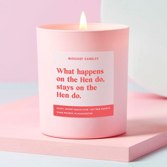 Funny Hen Party Gift Candle What Happens on The Hen Do