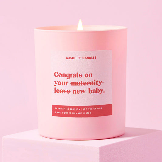 New Baby Funny Gift Candle Congrats on Maternity Leave