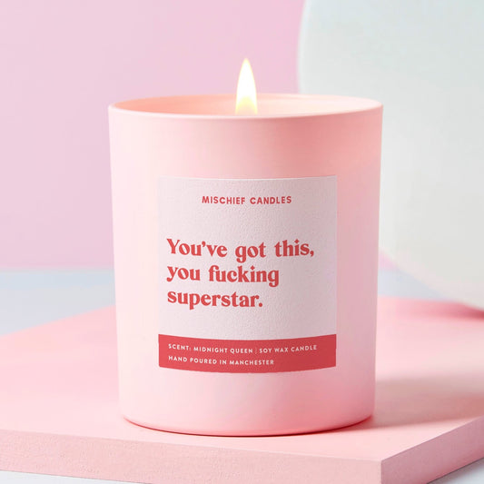 You Fucking Superstar Good Luck Gift For Her Funny Candle