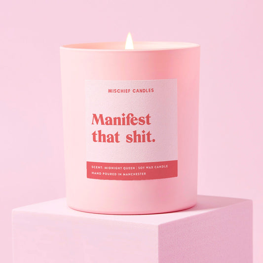 Manifesting Gift Funny Positivity Candle Manifest That Shit