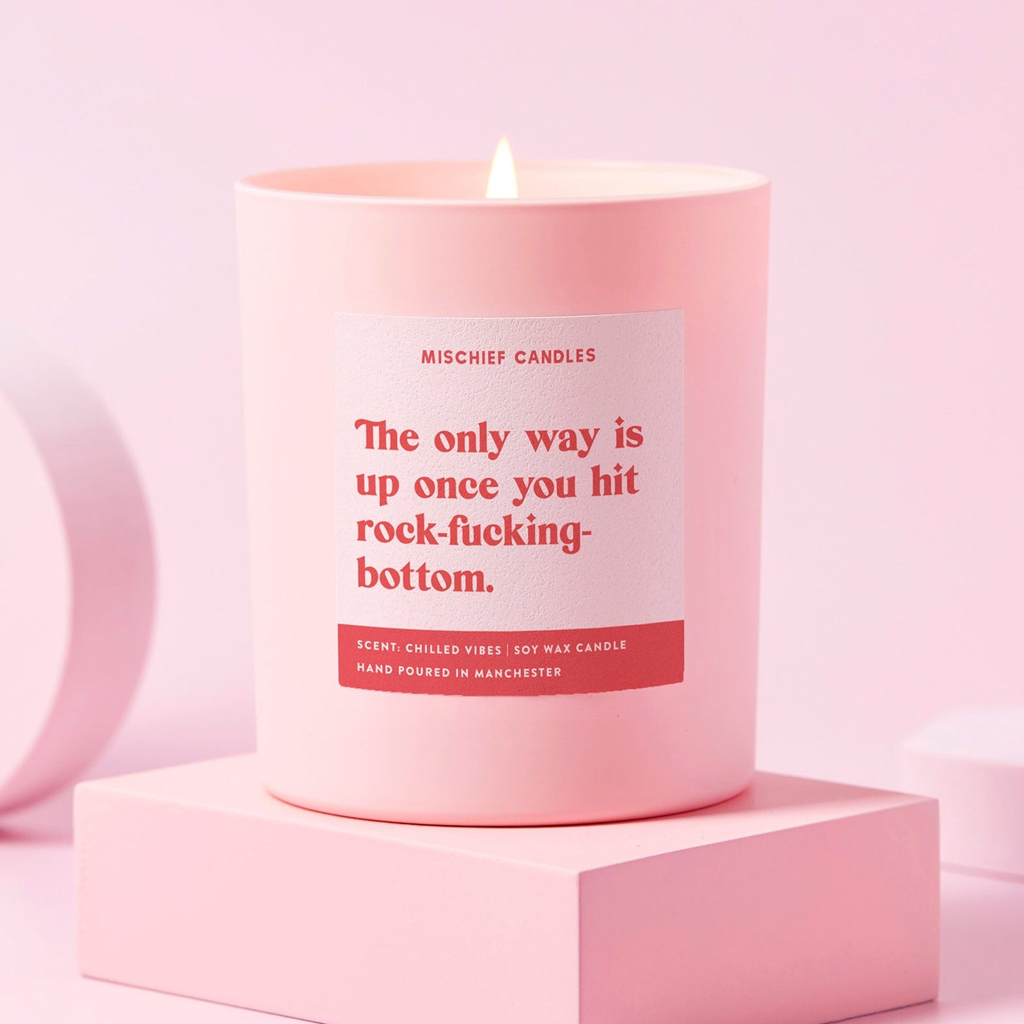 Thinking of You Gift Funny Soy Wax Candle Only Way Is Up