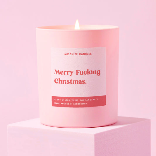 Funny Christmas Secret Santa Gift Candle Merry Fucking Christmas