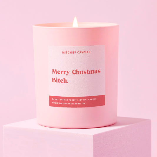 Funny Christmas Gift For Her Friend Candle Christmas Bitch