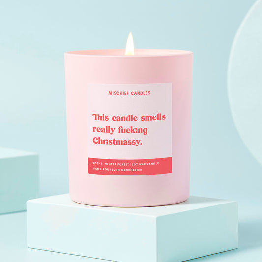 Funny Christmas Gift This Candle Smells Really Fucking Christmassy