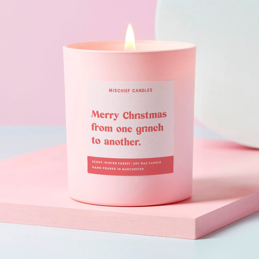 Funny Christmas Gift For Her Friend One Grinch To Another Candle
